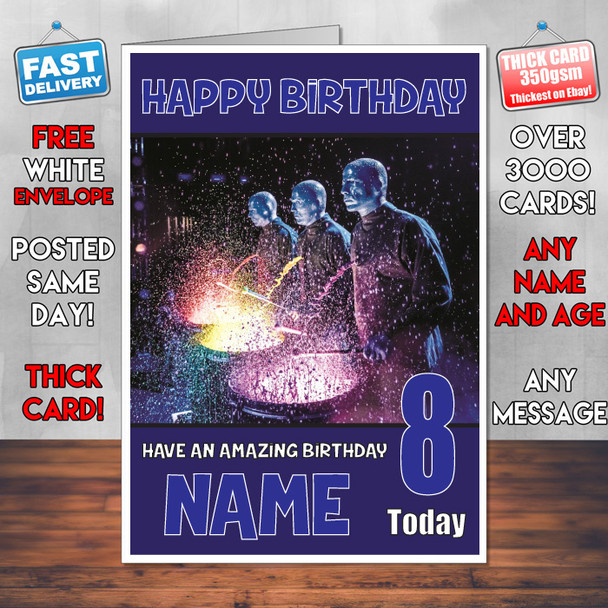 Blue Man Group Bm2 Personalised Birthday Card