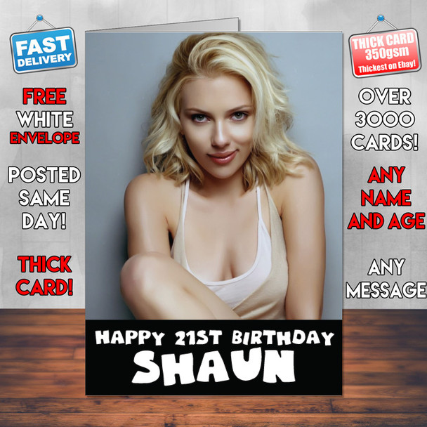 Scarlett Johanson Sexy Personalised Birthday Card