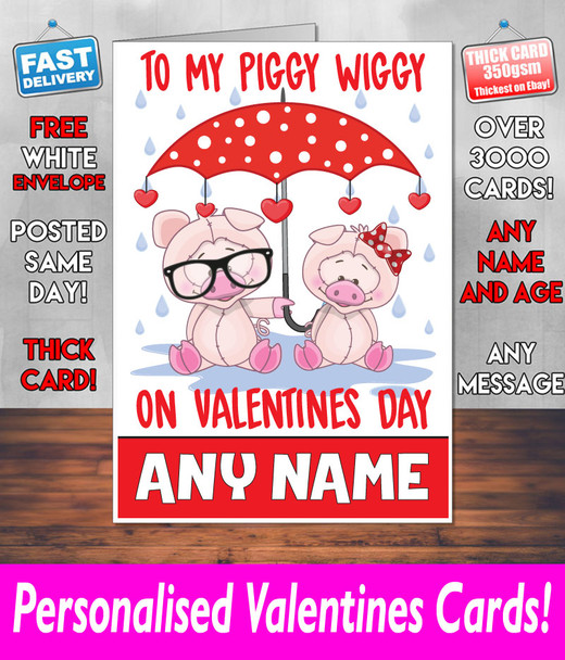 To My Piggy Wiggy Valentines Card