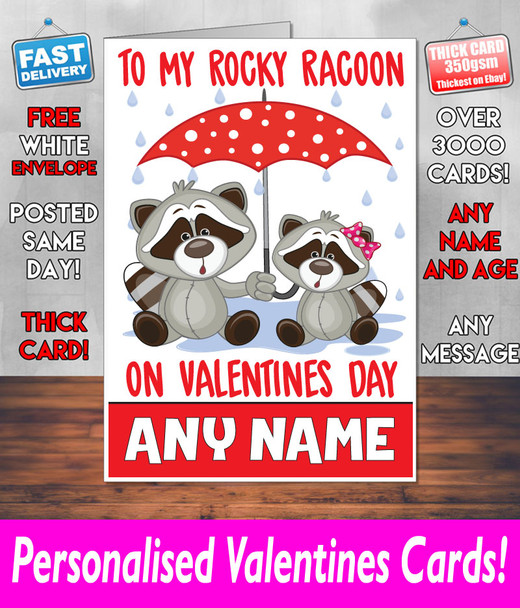 To My Rocky Racoon Valentines Card