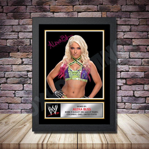 Personalised Signed Wrestling Celebrity Autograph print - Alexa Bliss -A4 A3 A2 A1 - Framed or Print Only