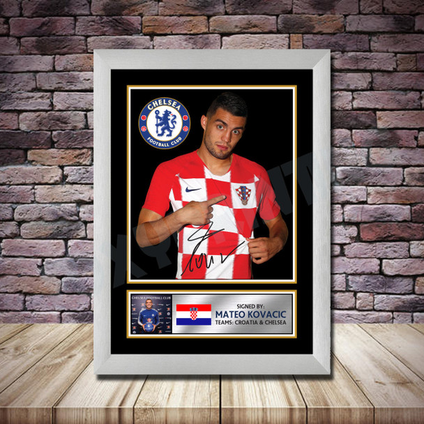 Personalised Signed Football Autograph print - Mateo Kavacic -A4 A3 A2 A1 - Framed or Print Only