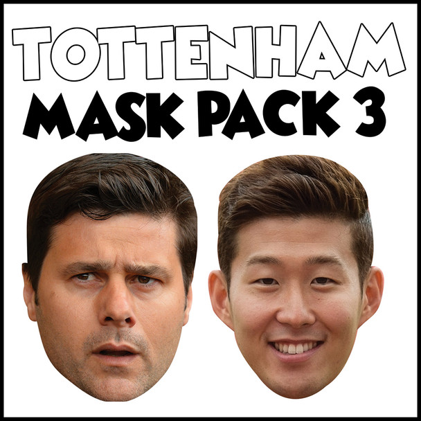 Tottenham Champions League Mask Pack 3 SON HEUNG-MIN, AND Mauricio Pochettino Party Face Masks Pack