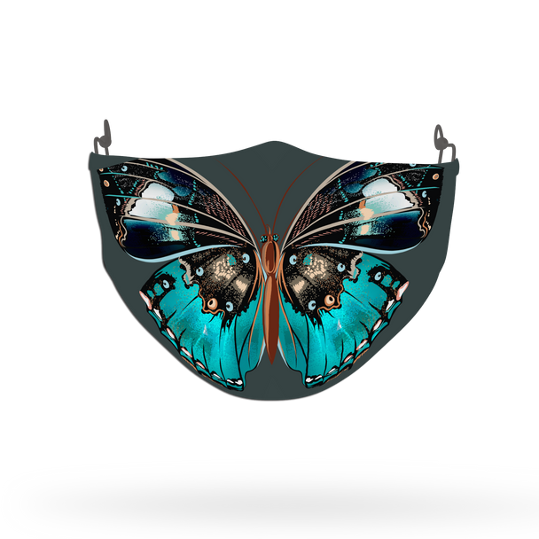 Blue Butterfly Animal Face Covering Print 6