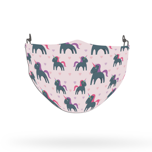 Unicorn Hearts Pattern Face Covering Print 13