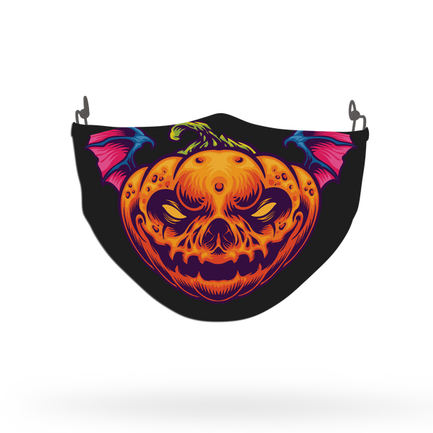 Horror Pumpkin Pattern Face Covering Print 4