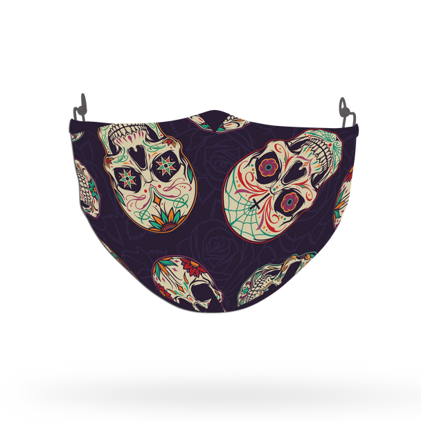 Colourful Multi Skull Pattern Face Covering Print 2