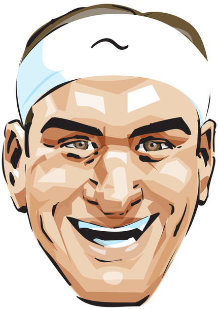 Roger Federer Cartoon Face Mask