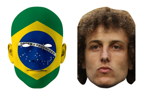 Brazil World Cup Face Mask Pack David Luiz