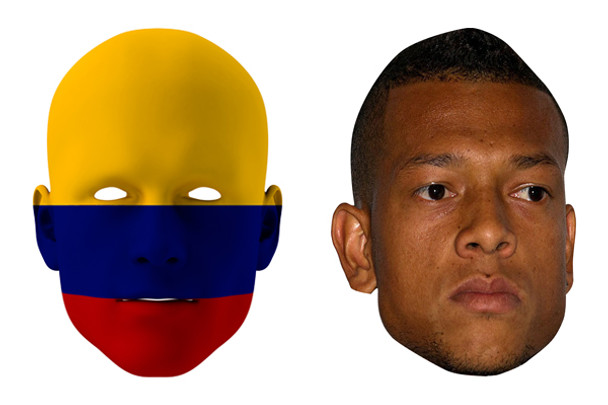 Colombia World Cup Face Mask Pack Fredy Guarin