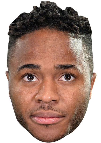 RAHEEM STERLING JB - Footballer Fancy Dress Cardboard celebrity face mask Fancy Dress Face Mask 2021