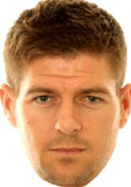 STEVEN GERRARD FACE MASK JB - Footballer Fancy Dress Cardboard Celebrity Face Mask