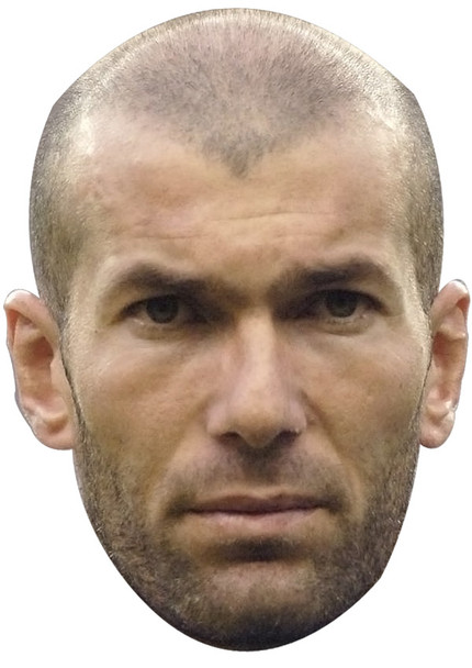 ZINEDINE ZIDANE JB - Footballer Fancy Dress Cardboard celebrity face mask Fancy Dress Face Mask 2021