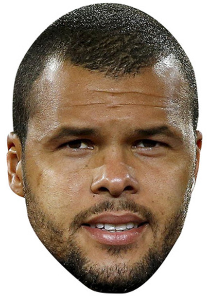 JO WILFRIED TSONGA Fancy Dress Face Mask 2021 JB - Tennis Fancy Dress Cardboard celebrity face mask Fancy Dress Face Mask 2021