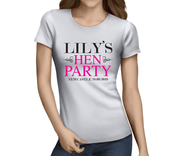 Standard Hen Colour 2 Hen T-Shirt - Any Name - Party Tee
