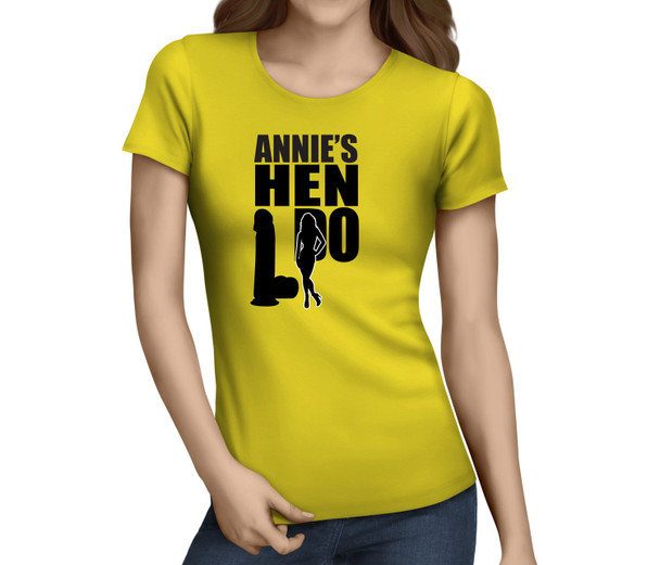 Hen Silhouette Black Custom Hen T-Shirt - Any Name - Party Tee