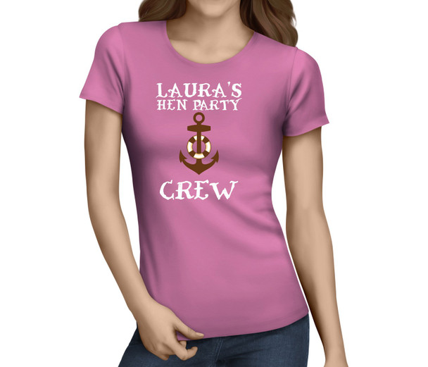 Hen Party Crew White Custom Hen T-Shirt - Any Name - Party Tee