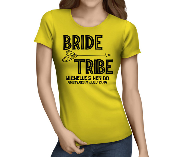 Bride Tribe Black Custom Hen T-Shirt - Any Name - Party Tee
