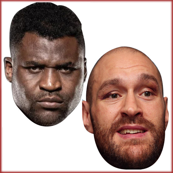 FRANCIS NGANOU AND TYSON FURY FIGHT MASK PACK celebrity Party Face Fancy Dress