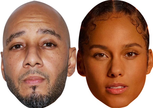 Alicia Keys and Swiss Beatz - Celebrity Couples Fancy Dress Face Mask Pack