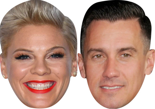 Pink and Carey Hart - Celebrity Couples Fancy Dress Face Mask Pack