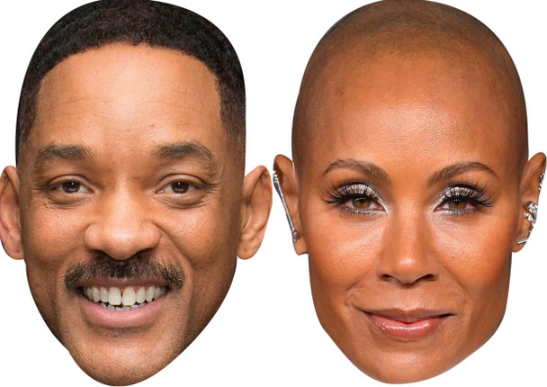 Will Smith and Jada Pinkett Smith - Celebrity Couples Fancy Dress Face Mask Pack