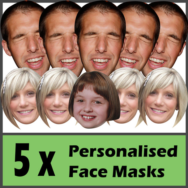 5 X Personalised Face Masks Stag | Hen | Birthday | Wedding