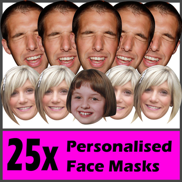 25 X Personalised Face Masks Stag | Hen | Birthday | Wedding