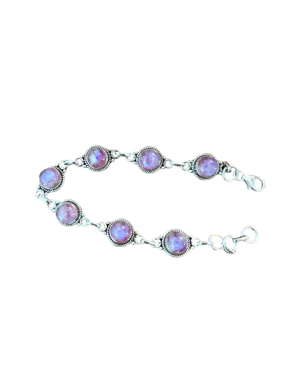 Pink Rainbow Moonstone Bracelets
