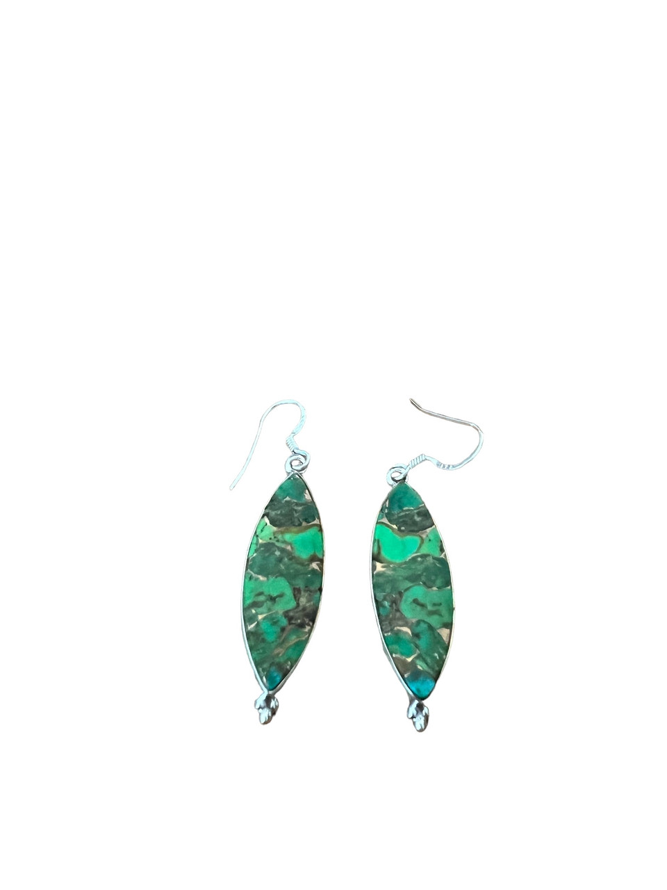 Green Copper Turquoise Earrings