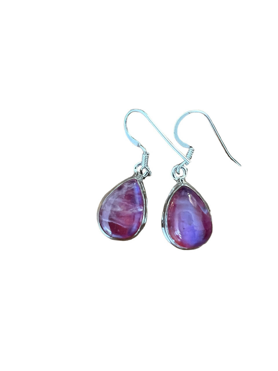Pink Rainbow Moonstone Earrings
