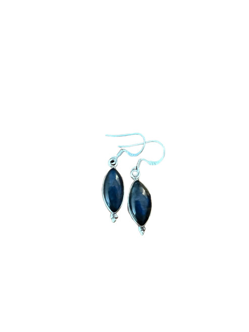 Labradorite almond silver dangle earrings 01