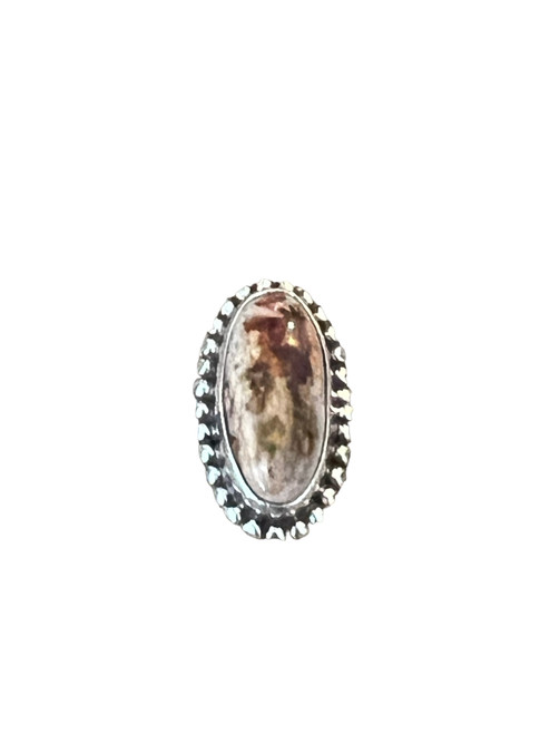 Mexican fire opal oval ring Size 6.5 - 03