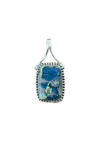 Monarch opal silver rectangle pendant 05