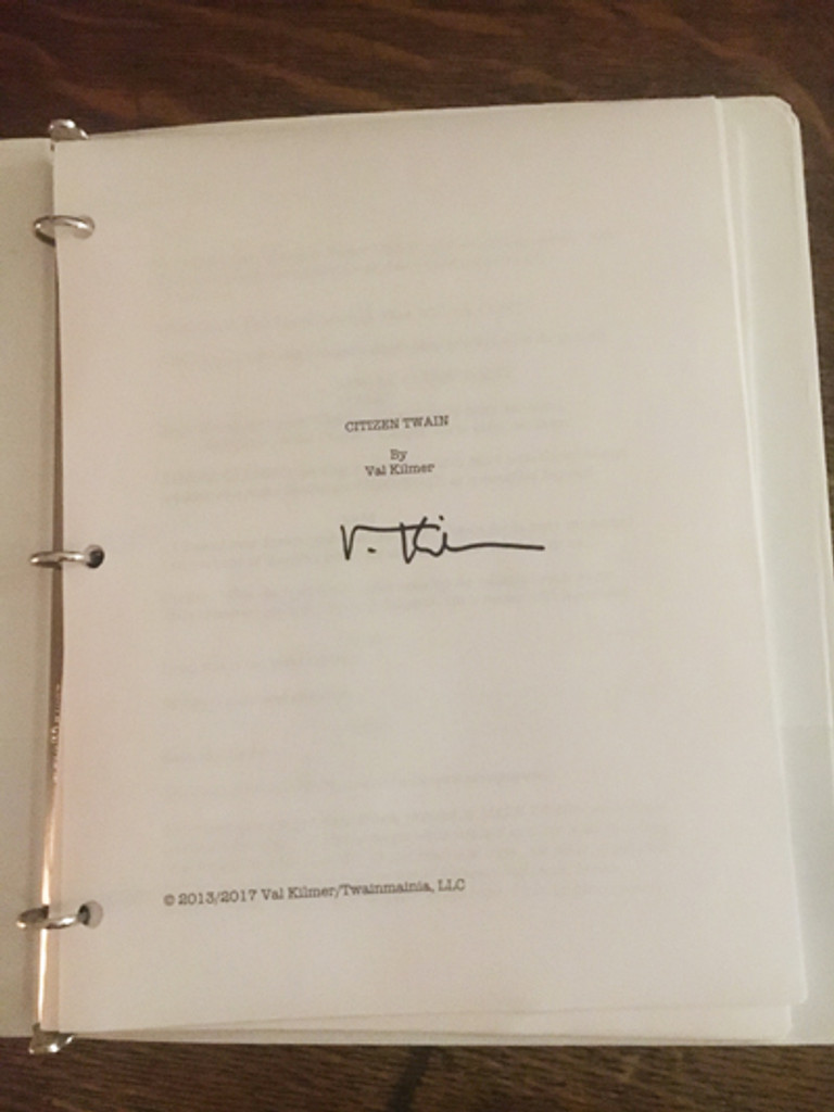 Citizen Twain Script by Val Kilmer (Signed)