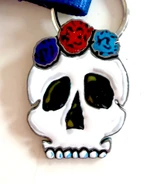 Val's Enameled Skull Keychain/Pendant
