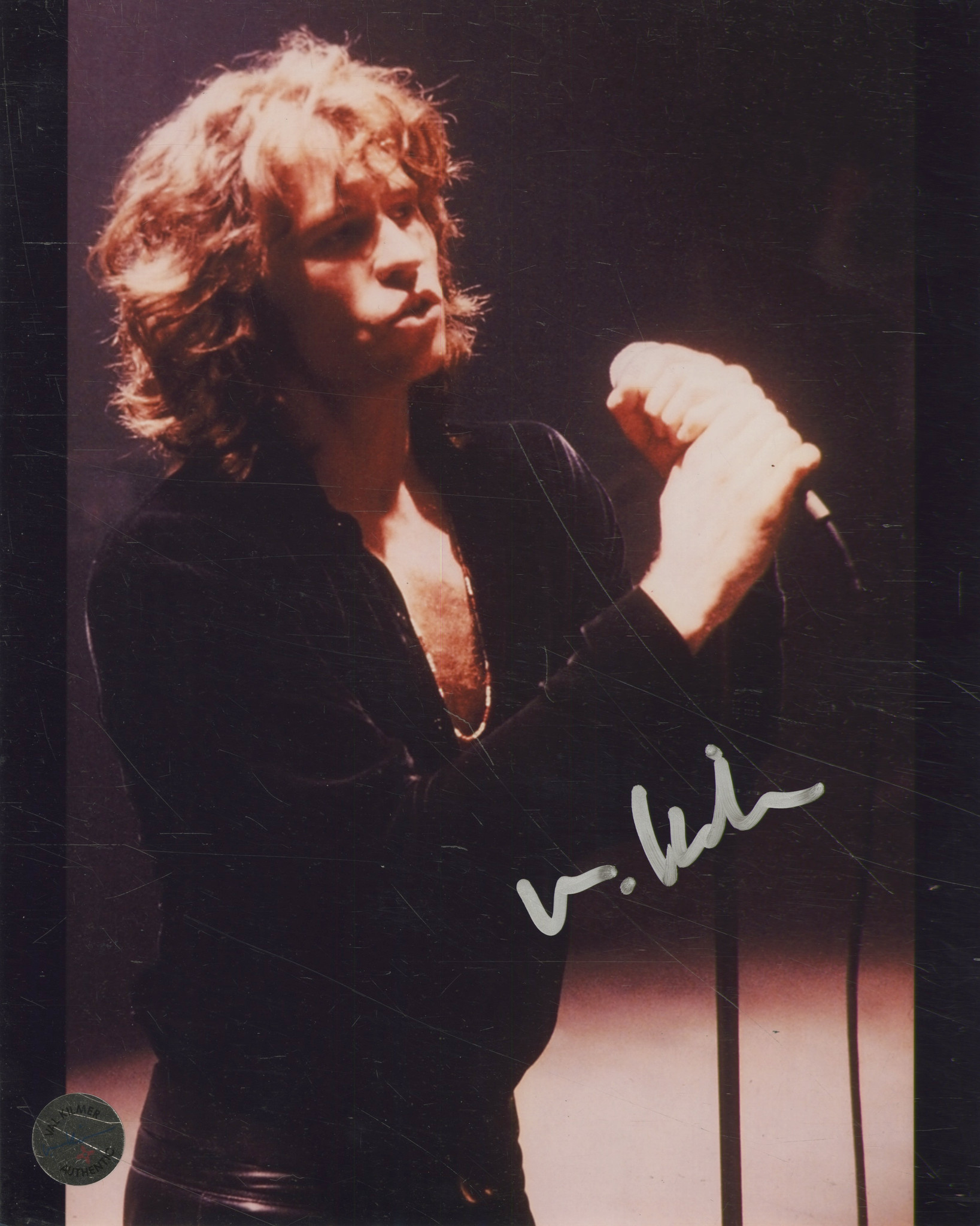 Doors / Morrison Autographed Photo - Singing - Val Kilmer