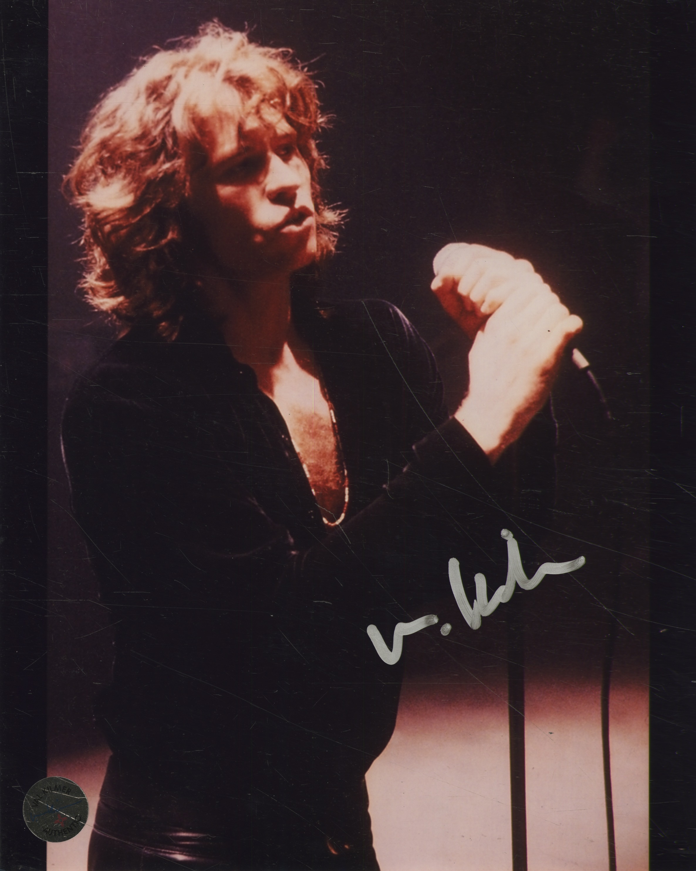 Doors / Morrison Autographed Photo - Singing - Val Kilmer