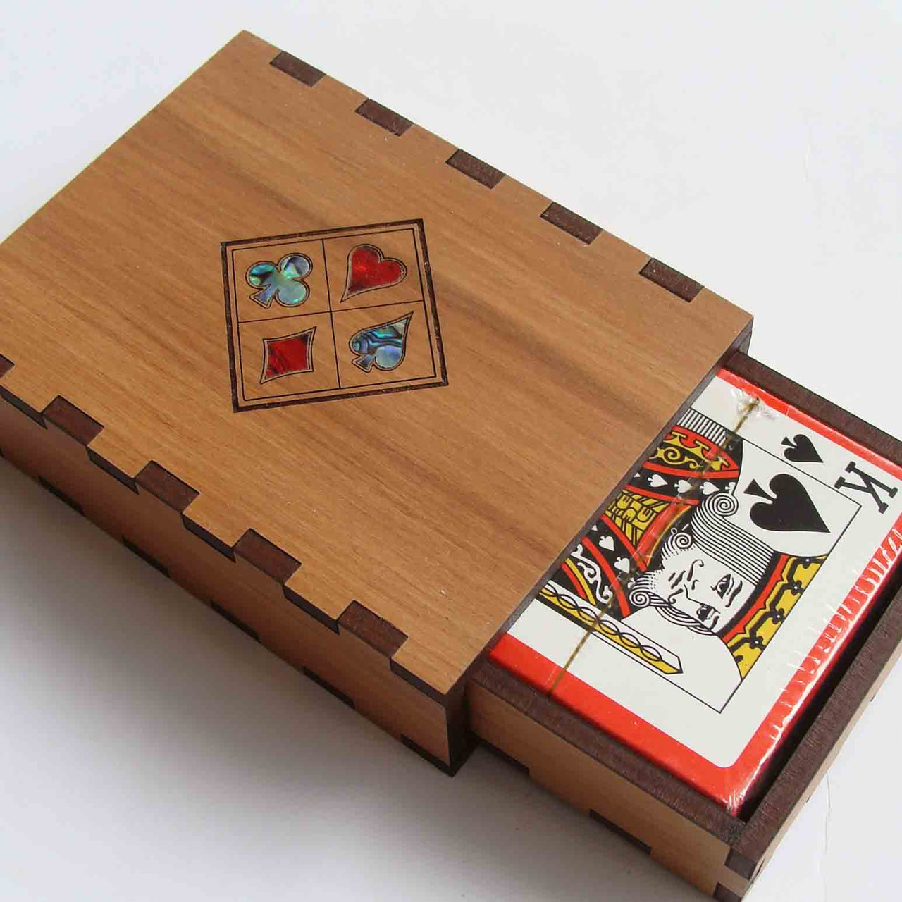 Wooden Box of Playing Cards
