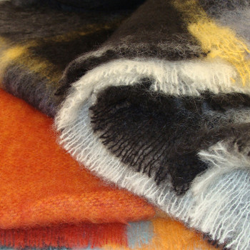 Mohair Throw Blankets Plaid