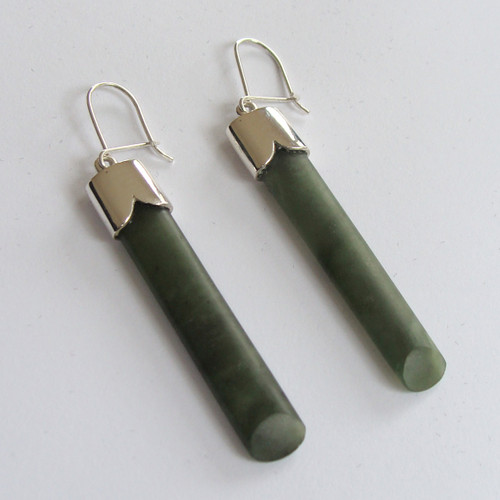 Pounamu Silver Earrings