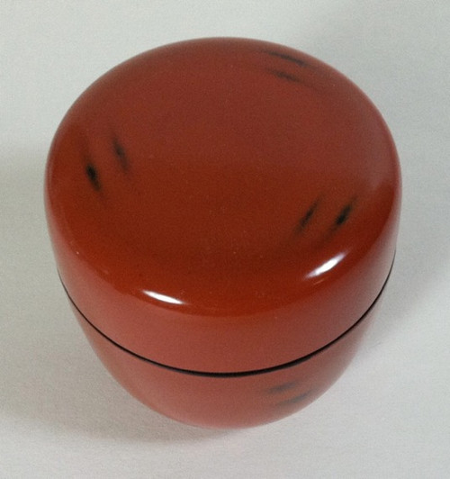 Natsume: Chu (middle size), Red Lacquer with Black Accents Called Negoro, Lacquer over Wood