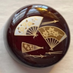 Natsume: Chu (middle size), TameNuri Lacquer with Sensu Design, Lacquer over Resin