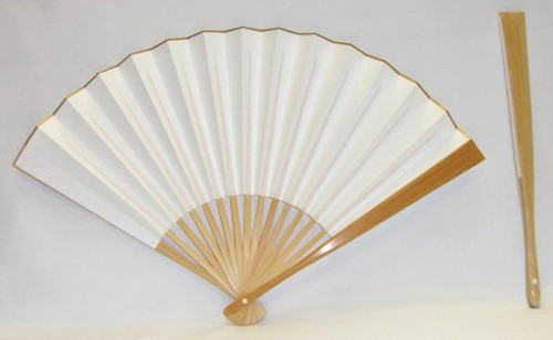 Sensu (fan): Hakusen (Solid White), 15.2 cm (6.0") for Women