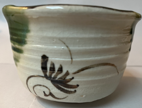 Chawan:  (CHW-484), Small Oribe ware Tea Bowl