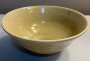 Chawan:  Hira-gata (summer tea bowl),  Kyo-yaki studio ware)