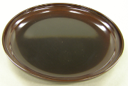 Tray Set:  Lacquered Lily-Shaped Meimeizara Plates, 15cm, Composite Wood, Set of 5