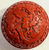 Kogo:  Carved Wood Red Lacquer Kogo with Paired Dragons