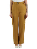 MARRONE CHIARO | Pantalone in twill di lyocell con tasche cargo