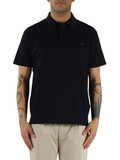 BLU SCURO | Polo in cotone piquet con placca logo